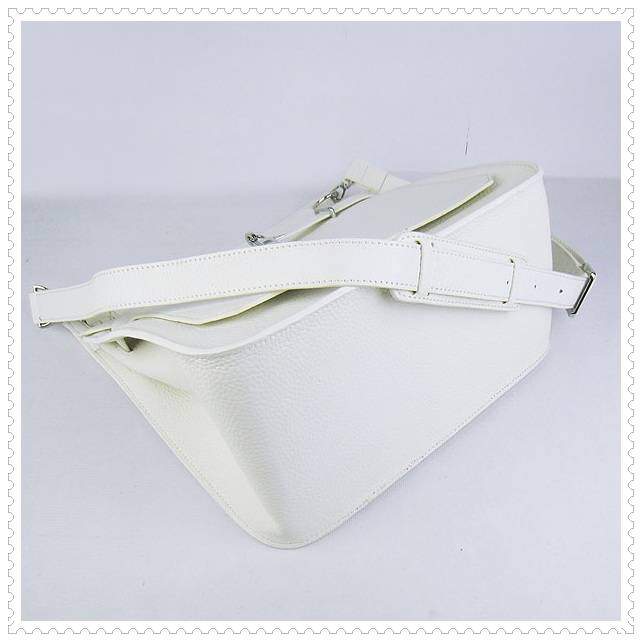 Hermes Jypsiere shoulder bag white with silver hardware